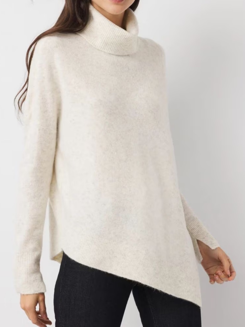 NWT White House Black Market Asymmetrical Hem Turtleneck Sweater L